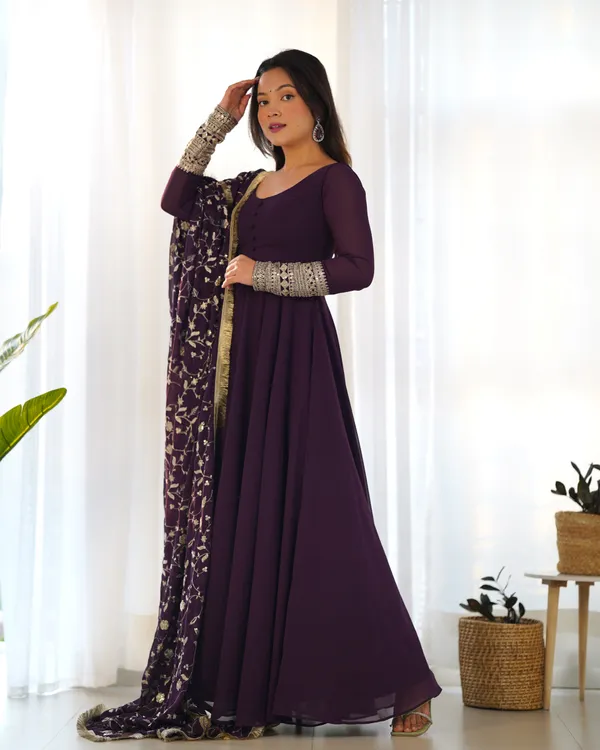 Purple_Georgette_Anarkali_Gown_With_Dupatta_For_Women