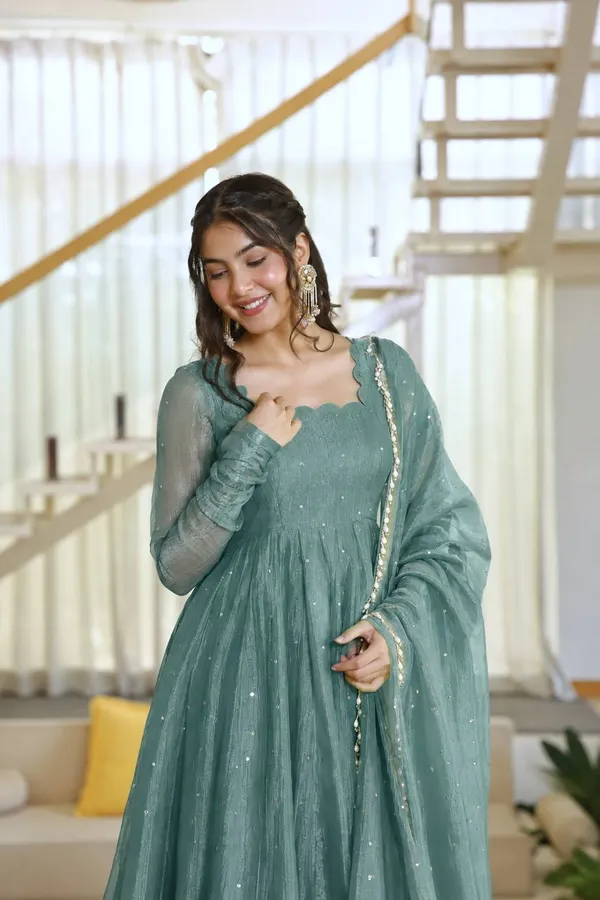 Teal_Salsa_Silk_Anarkali_Suit_Set_For_Women