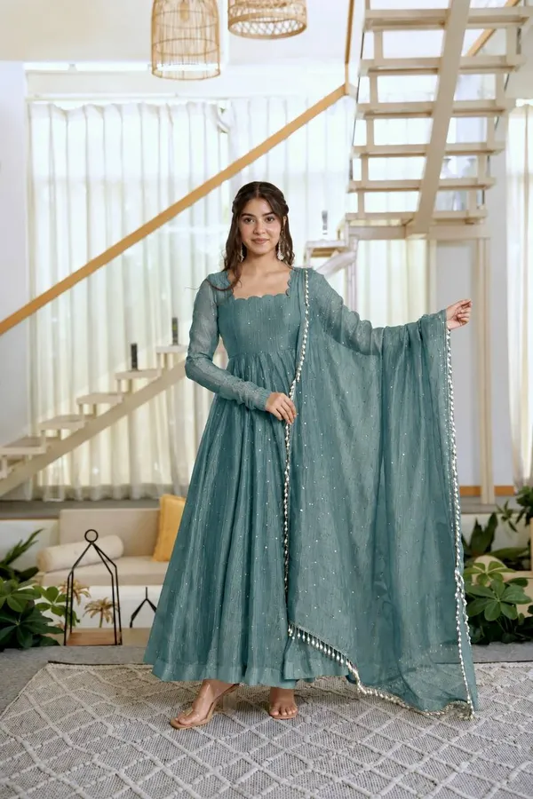 Teal_Salsa_Silk_Anarkali_Suit_Set_For_Women