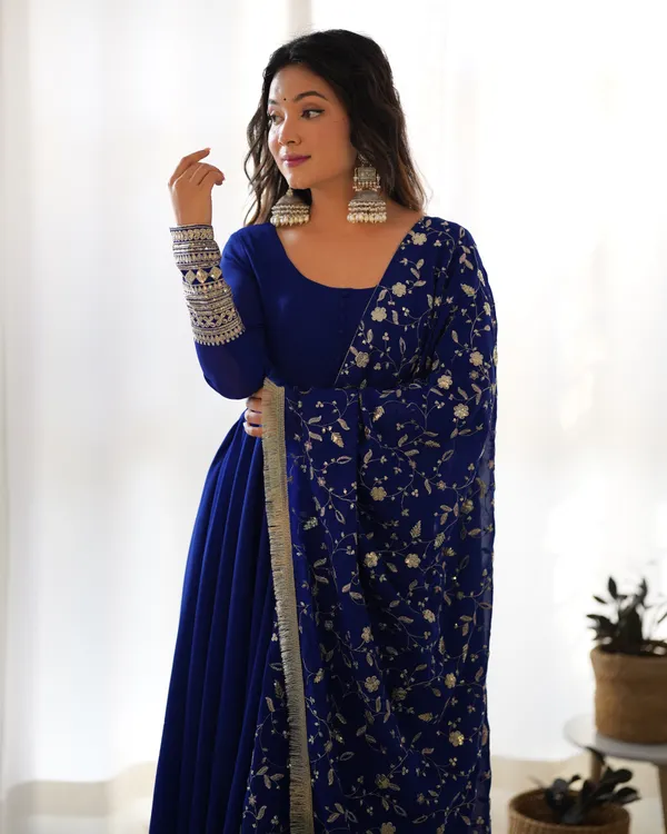 Blue_Georgette_Anarkali_Suit_Set_For_Women