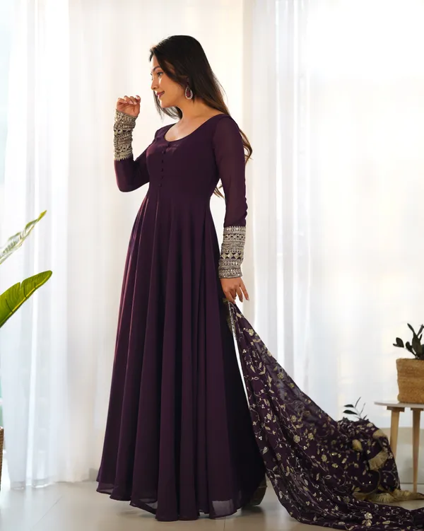 Purple_Georgette_Anarkali_Gown_With_Dupatta_For_Women