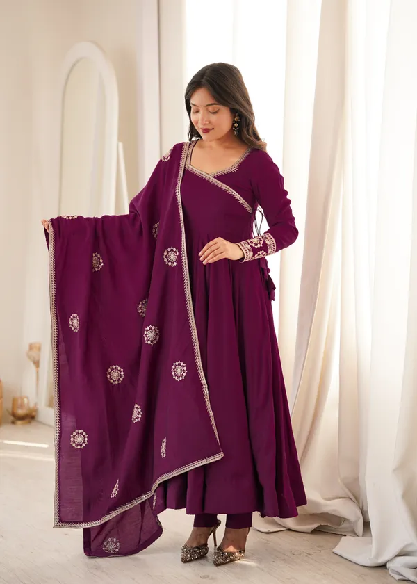 Plum_Embroidered_Anarkali_Suit_Set_for_Women