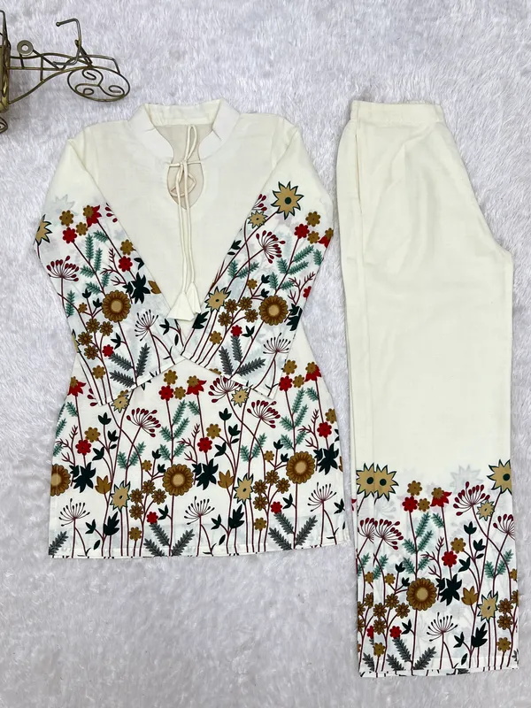 Cream_Floral_Print_Kurta_Set_for_Women