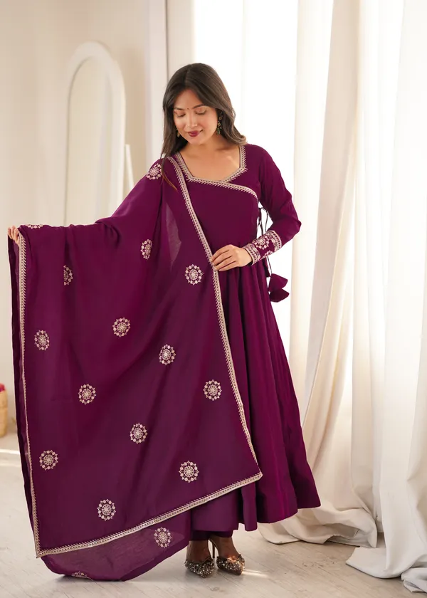 Plum_Embroidered_Anarkali_Suit_Set_for_Women