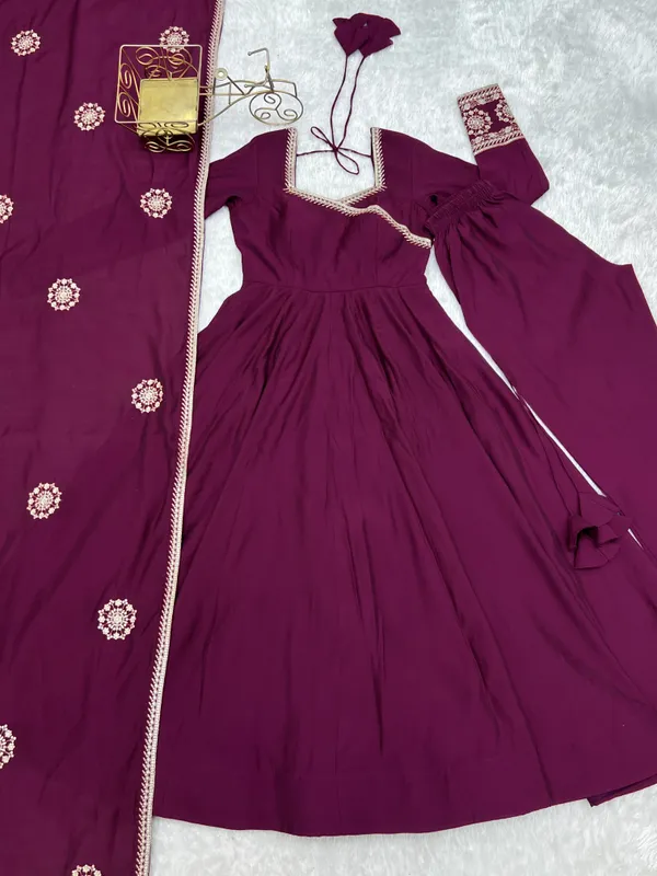 Plum_Embroidered_Anarkali_Suit_Set_for_Women