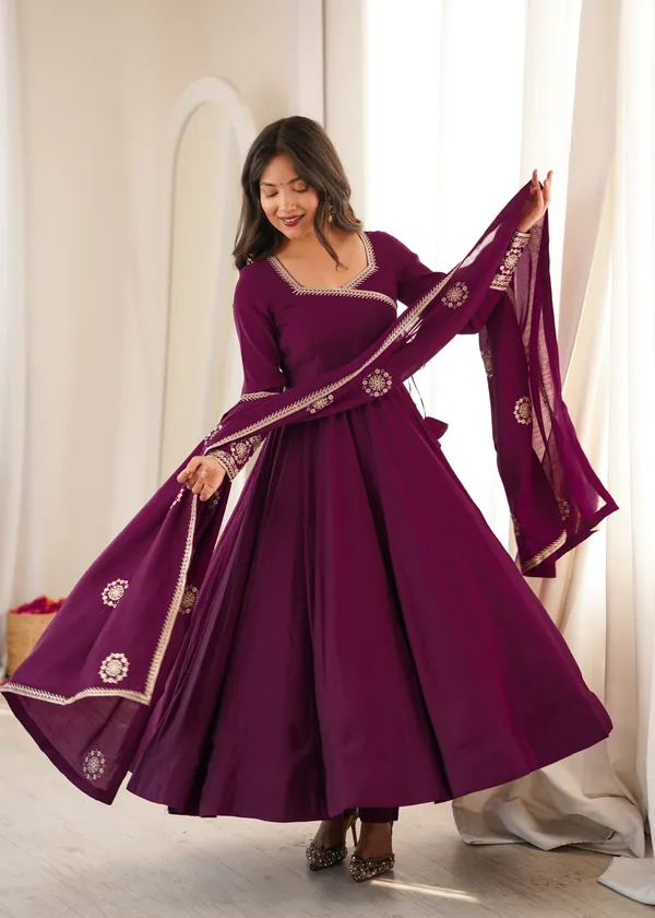 Plum_Embroidered_Anarkali_Suit_Set_for_Women