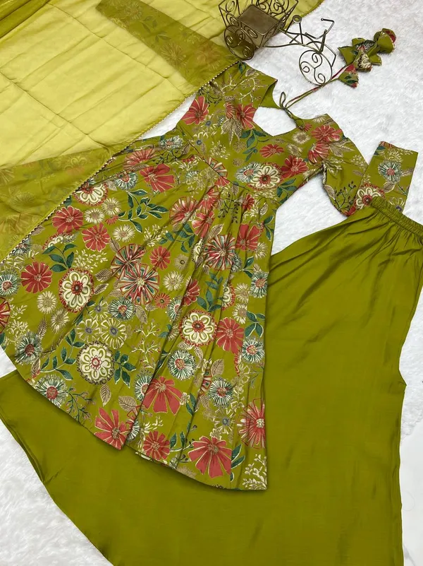 Olive_Green_Floral_Print_Anarkali_Suit_Set_for_Women