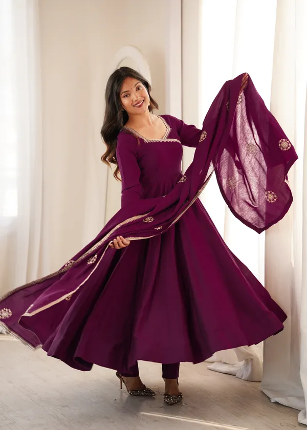 Plum_Embroidered_Anarkali_Suit_Set_for_Women