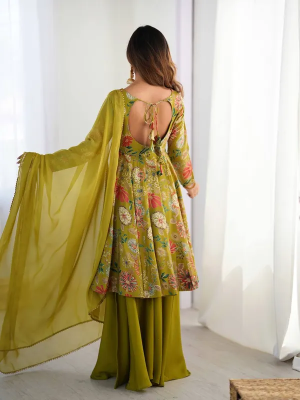Olive_Green_Floral_Print_Anarkali_Suit_Set_for_Women