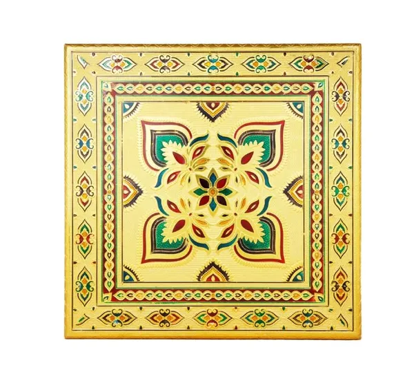 Wooden_Pooja_Chowki_With_Aluminum_Foil_Work