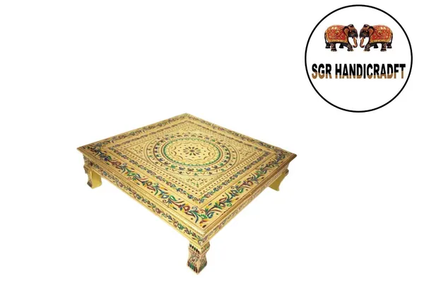 Wooden_Pooja_Chowki_With_Aluminum_Foil_Work