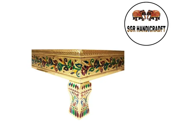 Wooden_Pooja_Chowki_With_Aluminum_Foil_Work