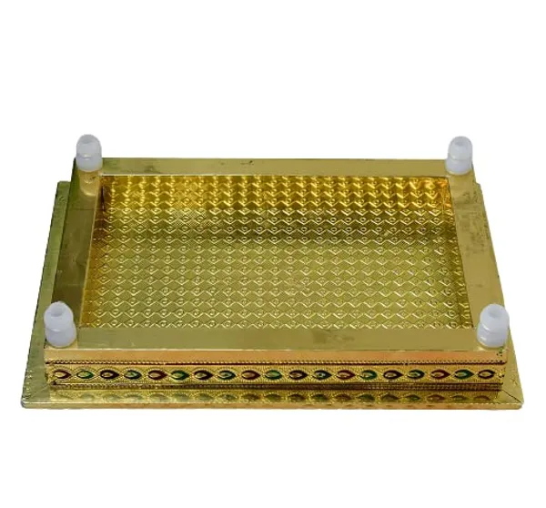 Wooden_Pooja_Chowki_With_Aluminium_Foil_Design