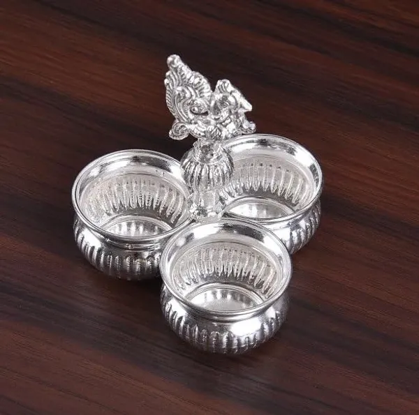 German_Silver_Kumkum_Container_With_Peacock_Handle