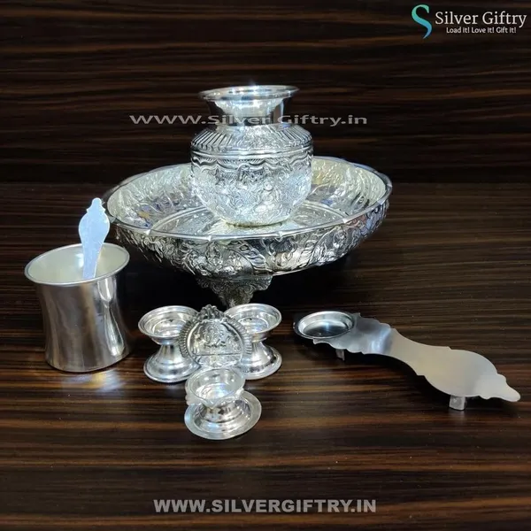 German_Silver_Serving_Tray_Set_Pack_Of_5