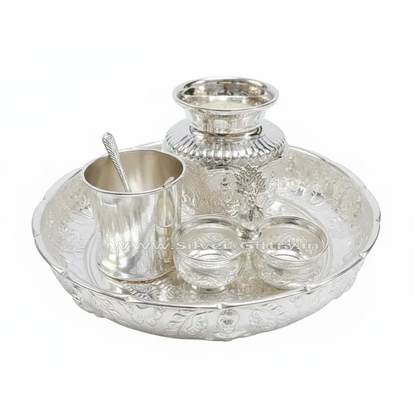 German_Silver_Serving_Tray_Set_Pack_Of_5