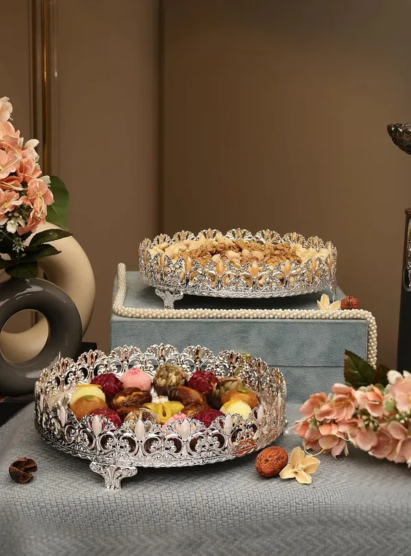 German_Silver_Serving_Tray_Set