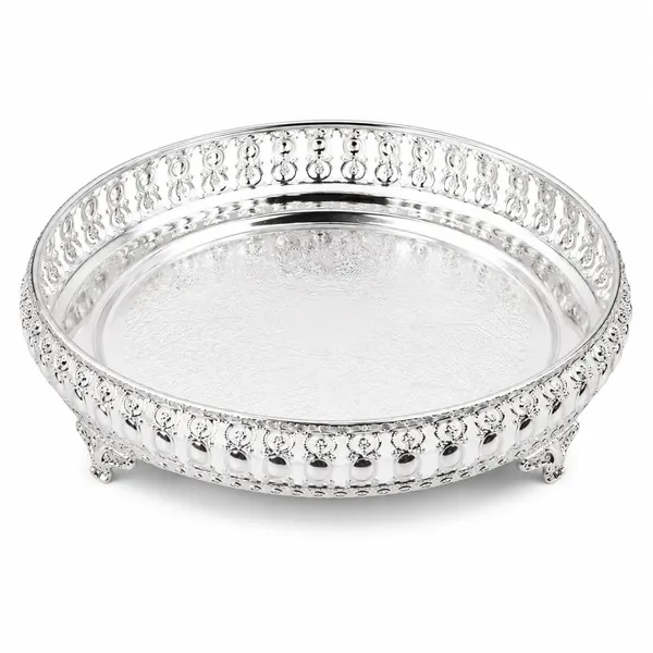 German_Silver_Plated_Serving_Tray_With_Stand