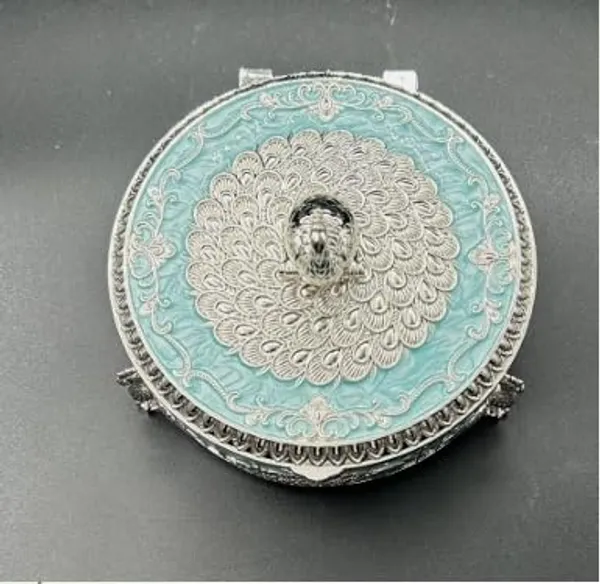 German_Silver_Dry_Fruit_Box_With_Partitions