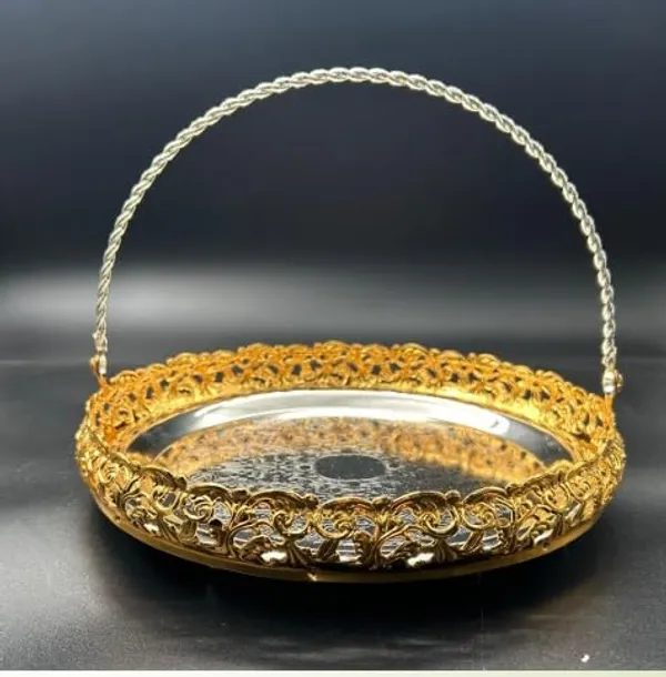 German_Silver_Flower_Basket_With_Handle