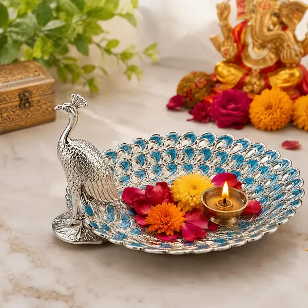 German_Silver_Peacock_Tray