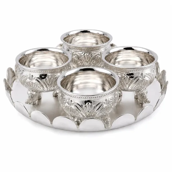German_Silver_Pooja_Thali_Set_With_Bowls