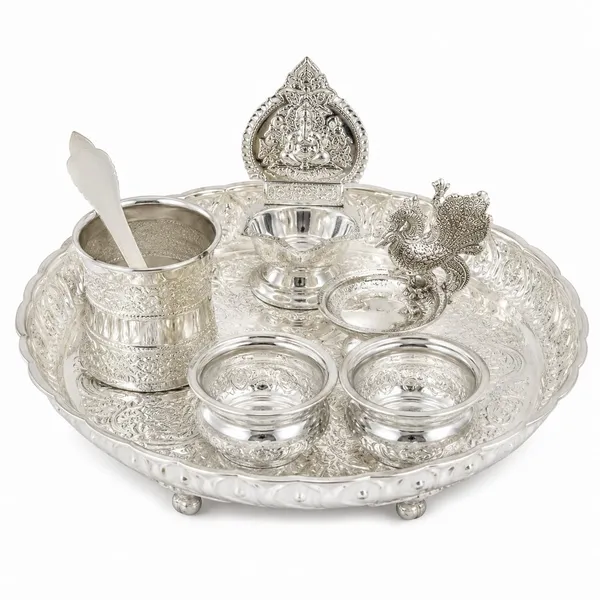 German_Silver_Pooja_Thali_Set_Pack_Of_6