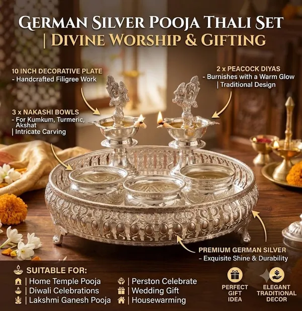 German_Silver_Pooja_Thali_Set