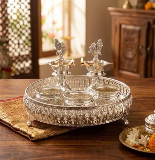 German_Silver_Pooja_Thali_Set