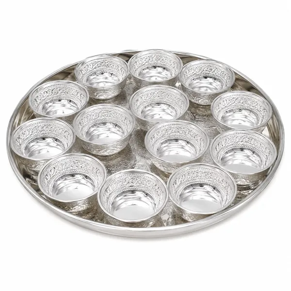 German_Silver_Serving_Tray_With_Bowls_Set