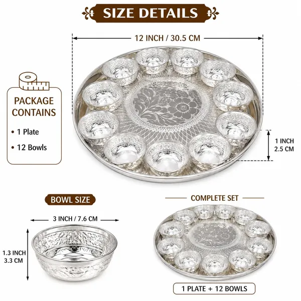 German_Silver_Serving_Tray_With_Bowls_Set