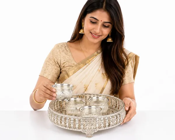 German_Silver_Serving_Tray_With_Bowls_Set