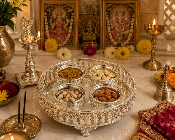 German_Silver_Serving_Tray_With_Bowls_Set