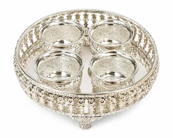 German_Silver_Serving_Tray_With_Bowls_Set