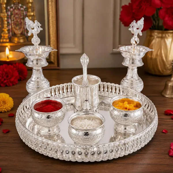 German_Silver_Pooja_Thali_Set