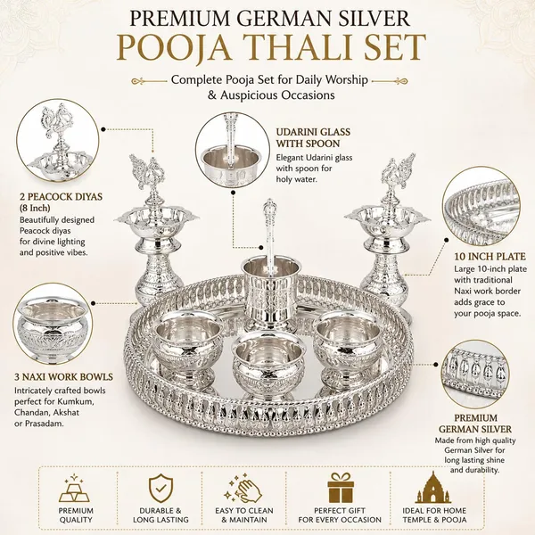 German_Silver_Pooja_Thali_Set