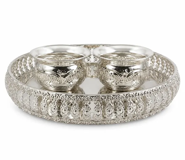 German_Silver_Serving_Tray_With_Bowls