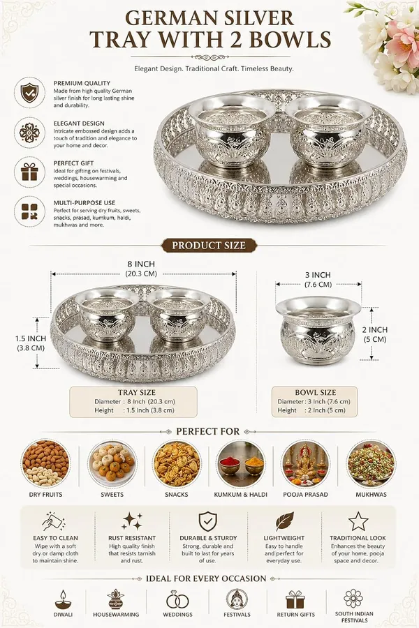German_Silver_Serving_Tray_With_Bowls