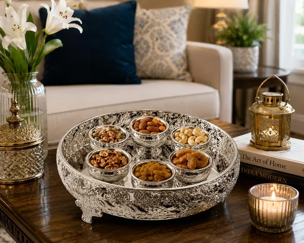 German_Silver_Serving_Tray_With_Bowls_Set