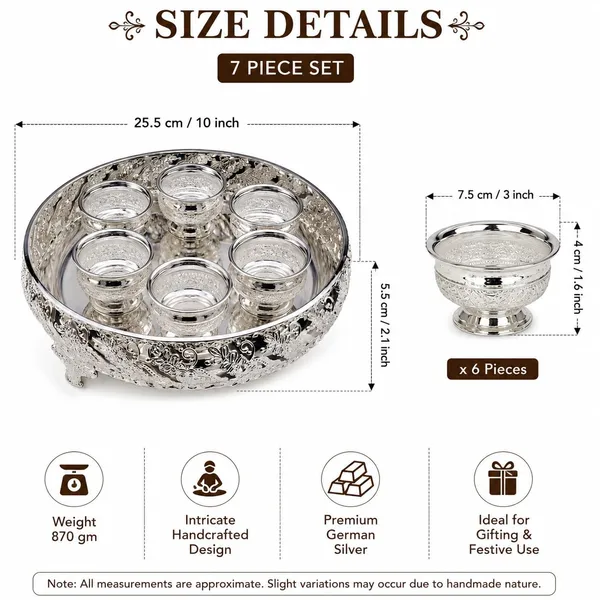German_Silver_Serving_Tray_With_Bowls_Set