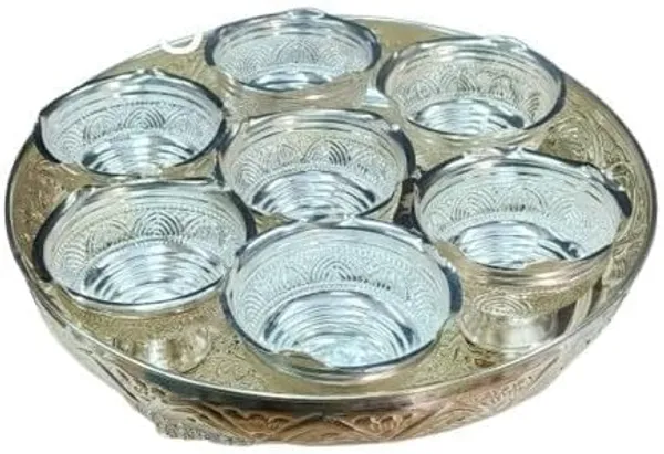 German_Silver_Nakashi_Carved_Serving_Tray_With_Bowls_Set