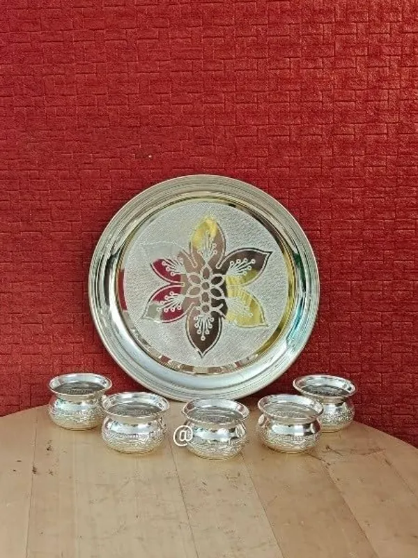 German_Silver_Serving_Tray_Set_With_Bowls