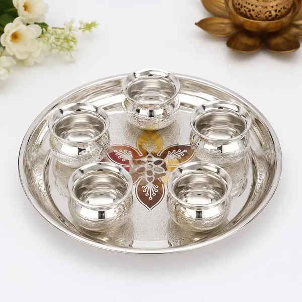 German_Silver_Serving_Tray_Set_With_Bowls