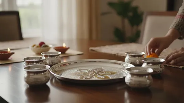German_Silver_Serving_Tray_Set_With_Bowls