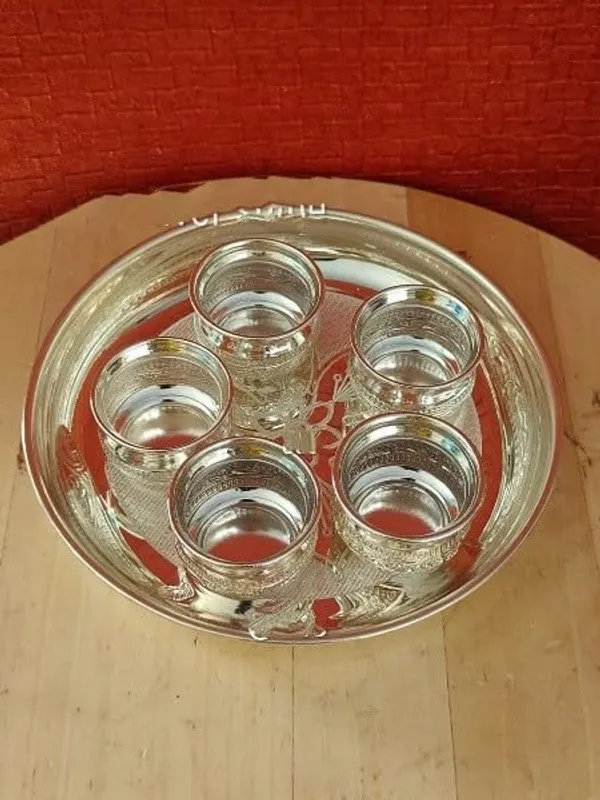 German_Silver_Serving_Tray_Set_With_Bowls