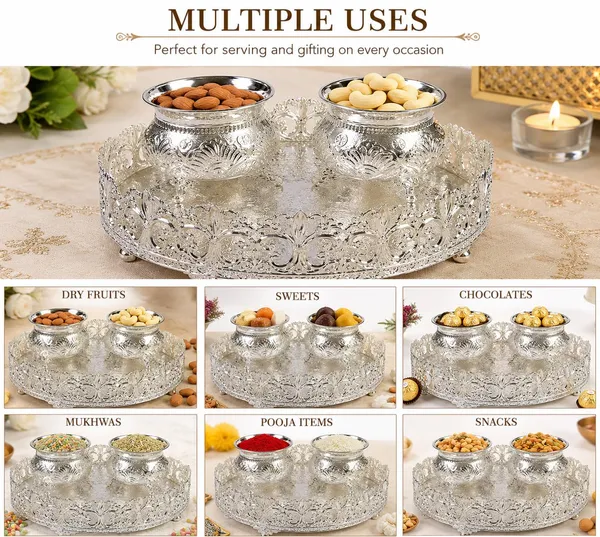 German_Silver_Serving_Tray_With_Bowls