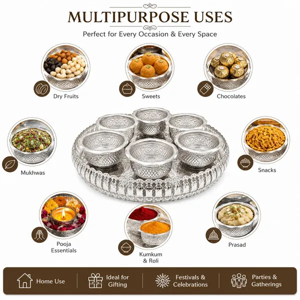 German_Silver_Serving_Tray_With_Bowls