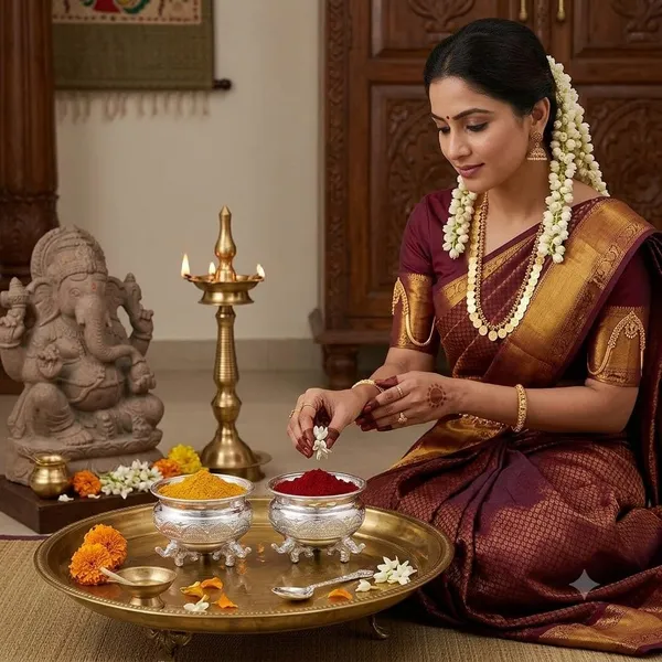 German_Silver_Kumkum_Bowl_With_Stand