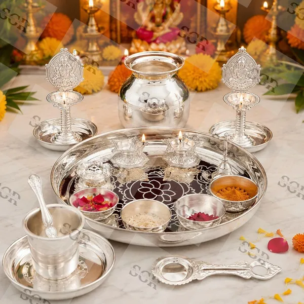 German_Silver_Pooja_Set_With_Accessories