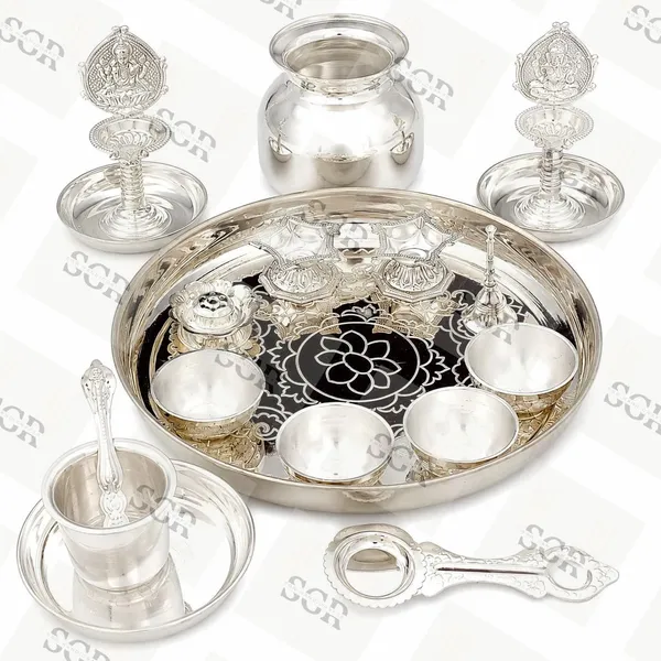 German_Silver_Pooja_Set_With_Accessories